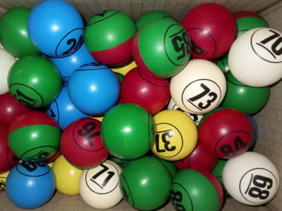 38mm Vintage Bingo Balls with 2 large numbers